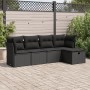 Set de muebles de jardín 5 pzas y cojines ratán sintético negro von , Gartensets - Ref: Foro24-3325261, Preis: 338,49 €, Raba...