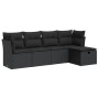 Set de muebles de jardín 5 pzas y cojines ratán sintético negro by , Garden sets - Ref: Foro24-3325261, Price: 338,49 €, Disc...