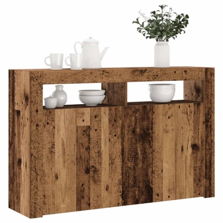 Aparador con LED madera ingeniería envejecida 115,5x30x75 cm by , Sideboards - Ref: Foro24-856363, Price: 132,72 €, Discount: %