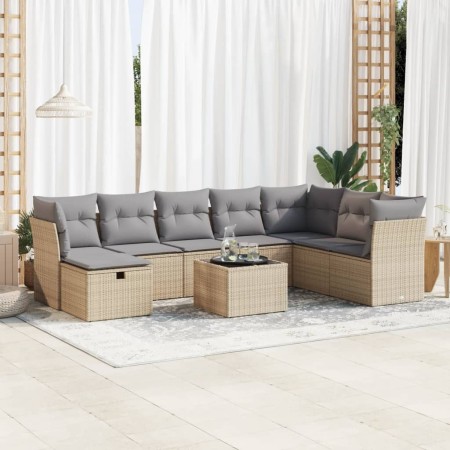 Set de sofás de jardín con cojines 9 pzas ratán sintético beige | Foro24|Onlineshop| Casa, Jardín y Más Foro24.es