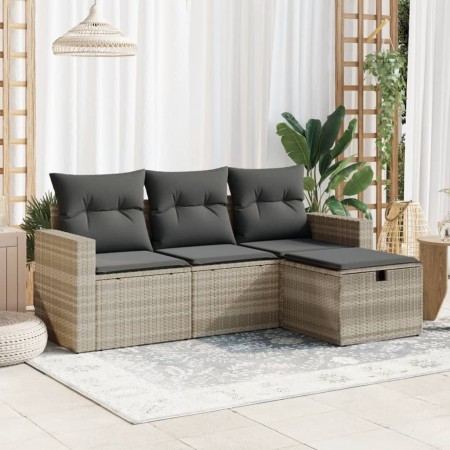 Set de sofás de jardín 4 pzas y cojines ratán sintético gris | Foro24|Onlineshop| Casa, Jardín y Más Foro24.es