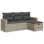 Set de sofás de jardín 4 pzas y cojines ratán sintético gris de , Conjuntos de jardín - Ref: Foro24-3325358, Precio: 297,08 €...