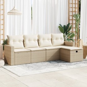 Juego de sofás jardín con cojines 5 pzas ratán sintético beige von , Gartensets - Ref: Foro24-3325364, Preis: 403,14 €, Rabat...