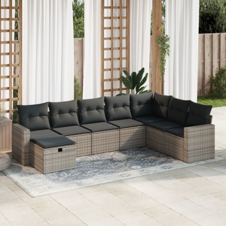 Set de sofás de jardín y cojines 8 piezas ratán sintético gris | Foro24|Onlineshop| Casa, Jardín y Más Foro24.es