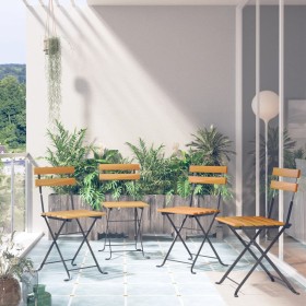 Folding terrace bistro chairs 4 units solid acacia wood by vidaXL, Garden chairs - Ref: Foro24-313161, Price: 164,15 €, Disco...