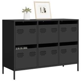 Aparador de acero laminado en frío negro 101,5x39x73,5 cm von , Sideboards - Ref: Foro24-851262, Preis: 250,53 €, Rabatt: %