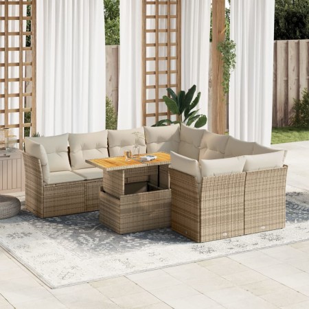 Set de sofás de jardín con cojines 9 pzas ratán sintético beige | Foro24|Onlineshop| Casa, Jardín y Más Foro24.es