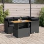 Set de muebles de jardín 5 pzas y cojines ratán sintético negro by , Garden sets - Ref: Foro24-3326918, Price: 405,94 €, Disc...