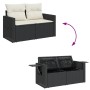 Set de sofás de jardín 7 pzas con cojines ratán sintético negro by , Garden sets - Ref: Foro24-3327108, Price: 531,42 €, Disc...