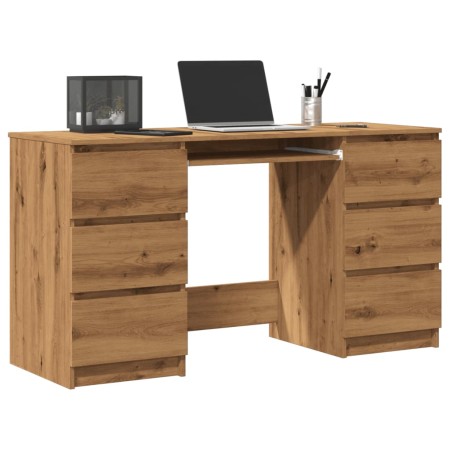 Escritorio madera de ingeniería roble artisan 140x50x77 cm de , Escritorios - Ref: Foro24-855961, Precio: 187,02 €, Descuento: %