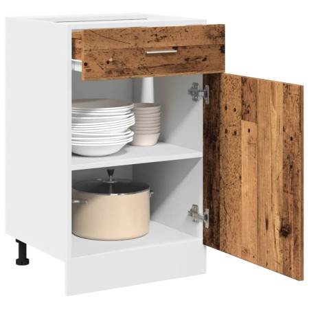 Armario inferior cajón cocina madera envejecida 50x46x81,5 cm by , Kitchen cabinets - Ref: Foro24-856086, Price: 84,39 €, Dis...