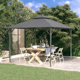 Anthracite gray double roof gazebo 3x3 m by vidaXL, Tents and gazebos - Ref: Foro24-315251, Price: 564,39 €, Discount: %