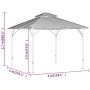 Anthracite gray double roof gazebo 3x3 m by vidaXL, Tents and gazebos - Ref: Foro24-315251, Price: 564,99 €, Discount: %