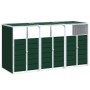 Cobertizo de 3 contenedores basura acero verde 216x81x115 cm von , Halterungen für Abfallbehälter - Ref: Foro24-4006179, Prei...