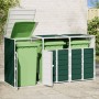 Cobertizo de 3 contenedores basura acero verde 216x81x115 cm by , Waste container supports - Ref: Foro24-4006179, Price: 205,...