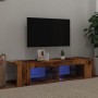 Mueble TV luces LED madera ingeniería envejecida 135x39x30 cm | Foro24|Onlineshop| Casa, Jardín y Más Foro24.es