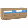 Mueble TV luces LED madera ingeniería roble artisan 100x35x40cm | Foro24|Onlineshop| Casa, Jardín y Más Foro24.es