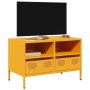 Mueble TV acero laminado en frío amarillo mostaza 68x39x43,5 cm de , Muebles TV - Ref: Foro24-851319, Precio: 138,63 €, Descu...