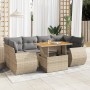 Set sofás de jardín 7 piezas y cojines ratán sintético beige von , Gartensets - Ref: Foro24-3327230, Preis: 573,93 €, Rabatt: %