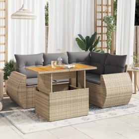 Juego de sofás jardín con cojines 5 pzas ratán sintético beige von , Gartensets - Ref: Foro24-3327258, Preis: 443,10 €, Rabat...