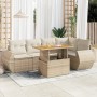 Juego de sofás jardín con cojines 6 pzas ratán sintético beige by , Garden sets - Ref: Foro24-3327264, Price: 546,07 €, Disco...