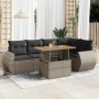 Set de muebles de jardín 6 pzas y cojines ratán sintético gris | Foro24|Onlineshop| Casa, Jardín y Más Foro24.es