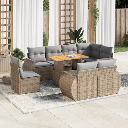 Set de sofás de jardín con cojines 9 pzas ratán sintético beige | Foro24|Onlineshop| Casa, Jardín y Más Foro24.es