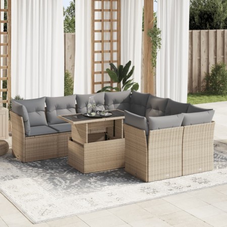 Set de sofás de jardín con cojines 9 pzas ratán sintético beige | Foro24|Onlineshop| Casa, Jardín y Más Foro24.es