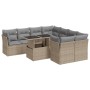 Set de sofás de jardín con cojines 9 pzas ratán sintético beige | Foro24|Onlineshop| Casa, Jardín y Más Foro24.es