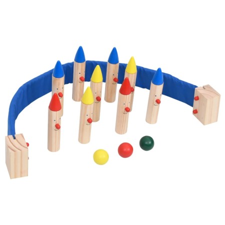 Multicolor Solid Pine Wood Bowling Game by vidaXL, Grass games - Ref: Foro24-93173, Price: 25,31 €, Discount: %