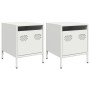 Mesitas de noche 2 unidades acero blanco 35x39x43,5 cm by , Nightstands - Ref: Foro24-851255, Price: 148,19 €, Discount: %