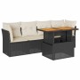 Set de muebles de jardín 5 pzas y cojines ratán sintético negro | Foro24|Onlineshop| Casa, Jardín y Más Foro24.es