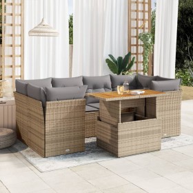 Set sofás de jardín 7 piezas y cojines ratán sintético beige de , Conjuntos de jardín - Ref: Foro24-3326894, Precio: 526,54 €...