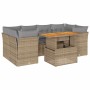 Set sofás de jardín 7 piezas y cojines ratán sintético beige de , Conjuntos de jardín - Ref: Foro24-3326894, Precio: 526,54 €...