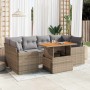 Set sofás de jardín 7 piezas y cojines ratán sintético beige | Foro24|Onlineshop| Casa, Jardín y Más Foro24.es