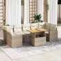 Set de sofás de jardín y cojines 8 piezas ratán sintético beige by , Garden sets - Ref: Foro24-3327012, Price: 643,61 €, Disc...