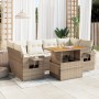 Set sofás de jardín 7 piezas y cojines ratán sintético beige | Foro24|Onlineshop| Casa, Jardín y Más Foro24.es