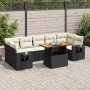 Set de sofás de jardín y cojines 8 piezas ratán sintético negro | Foro24|Onlineshop| Casa, Jardín y Más Foro24.es