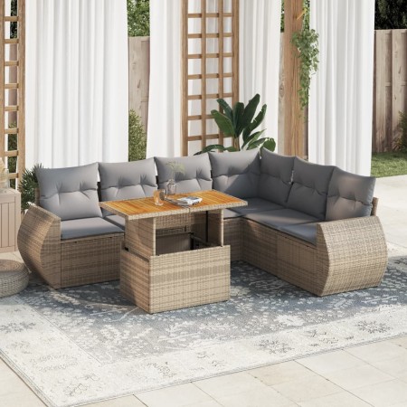 Set sofás de jardín 7 piezas y cojines ratán sintético beige von , Gartensets - Ref: Foro24-3327272, Preis: 569,81 €, Rabatt: %