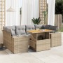 Set sofás de jardín 7 piezas y cojines ratán sintético beige | Foro24|Onlineshop| Casa, Jardín y Más Foro24.es