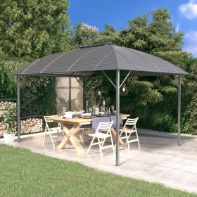 Cenador con techo de arco gris antracita 3x4 m de vidaXL, Carpas y cenadores - Ref: Foro24-315257, Precio: 667,82 €, Descuent...