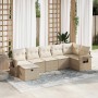 Set sofás de jardín 7 piezas y cojines ratán sintético beige de , Conjuntos de jardín - Ref: Foro24-3325504, Precio: 628,23 €...