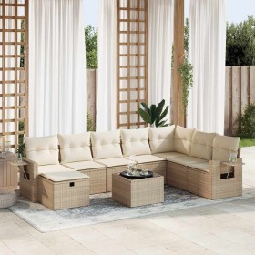 Set de sofás de jardín con cojines 9 pzas ratán sintético beige de , Conjuntos de jardín - Ref: Foro24-3325544, Precio: 696,8...