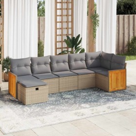 Set sofás de jardín 7 piezas y cojines ratán sintético beige von , Gartensets - Ref: Foro24-3326042, Preis: 492,94 €, Rabatt: %