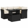 Set de muebles de jardín 5 pzas y cojines ratán sintético negro | Foro24|Onlineshop| Casa, Jardín y Más Foro24.es