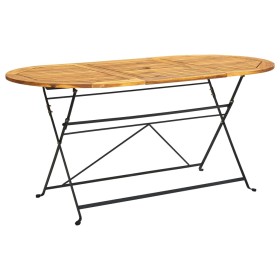 Solid acacia wood oval garden table 160x85x74 cm by vidaXL, Garden tables - Ref: Foro24-313162, Price: 142,45 €, Discount: %