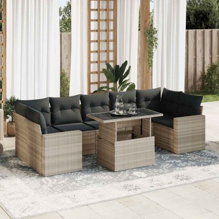 Set de sofás de jardín 8 pzas y cojines ratán sintético gris by , Garden sets - Ref: Foro24-3326283, Price: 660,74 €, Discoun...