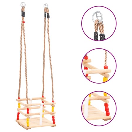 Baby swing with pine wood safety belt by vidaXL, Baby jumpers and swings - Ref: Foro24-93143, Price: 33,21 €, Discount: %