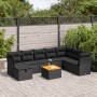 Set de sofás de jardín con cojines 9 pzas ratán sintético negro by , Garden sets - Ref: Foro24-3325772, Price: 562,60 €, Disc...