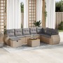 Set de sofás de jardín con cojines 9 pzas ratán sintético beige von , Gartensets - Ref: Foro24-3325860, Preis: 608,46 €, Raba...